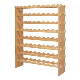72 Bottle Stackable Modular Wine Rack, 8-Tier, Floor Freestanding Wine Storage Rack, Sturdy Wines Holder Display Shelf, Wobble-Free Shelves