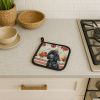 Standard Black Poodle Vegetables Pair of Pot Holders Pair 7.5x7.5 Quilted Insulated Hot Pads Decorative Kitchen Gift Made in USA