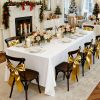 White Tablecloths for Rectangle Tables, 6 Pack, 70 x 120 Inches, Reusable and Machine Washable Table Clothes